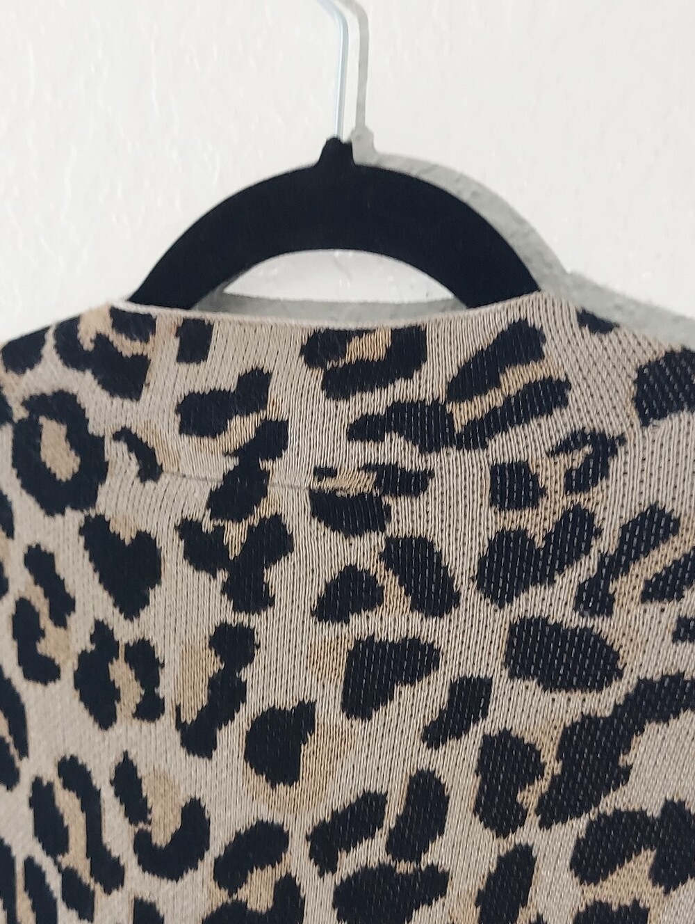 NINA LEONARD Leopard Print Black/Beige Long Sleeve Sweater Dress WM Size L NWT - Picture 12 of 13